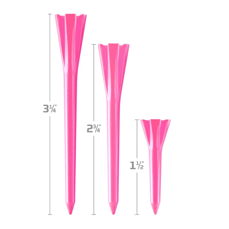 IZZO Golf Plastic Golf Tees, 1.5 Inch, Pink, 100 Pack - Image 2